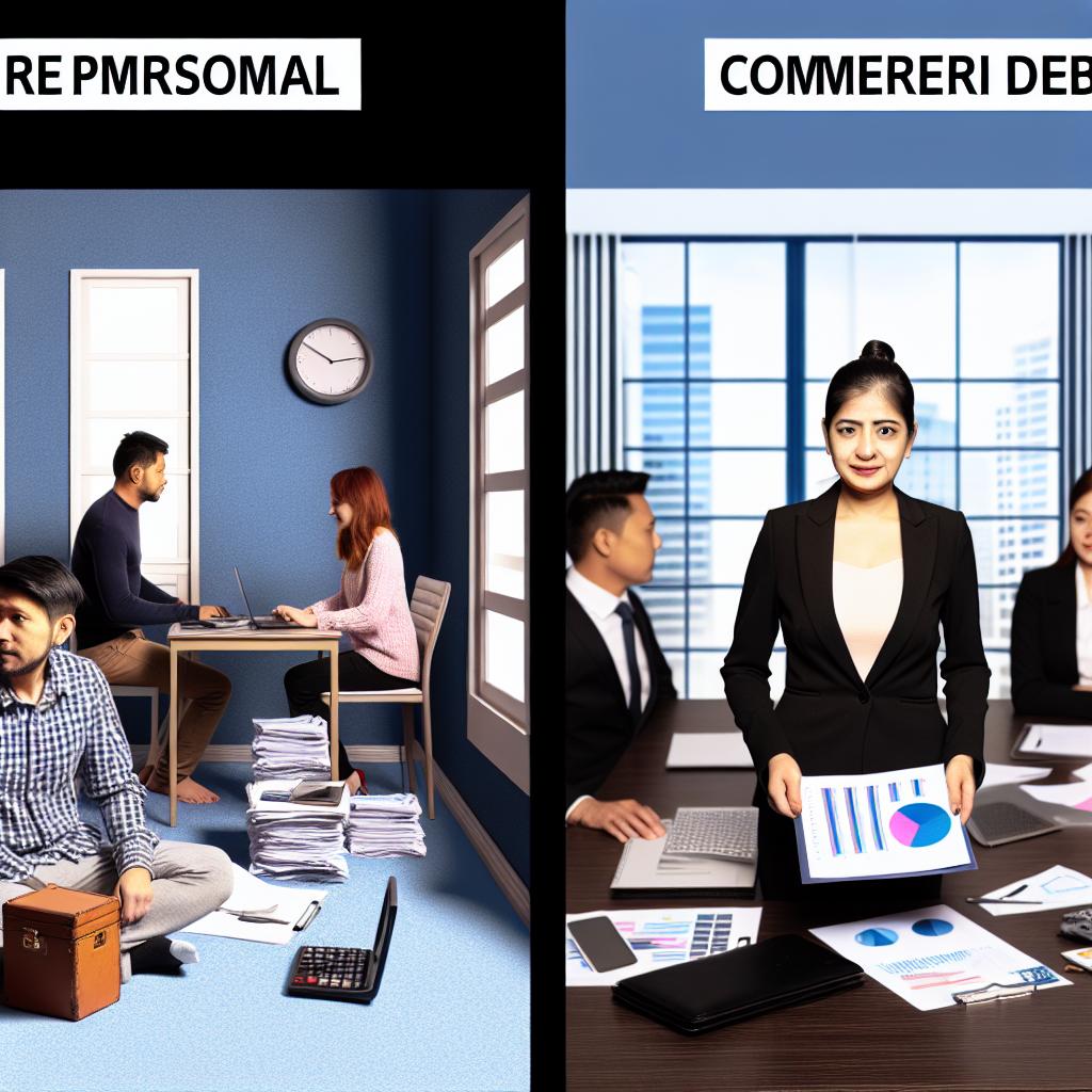 Key differences between personal and commercial debt recovery.